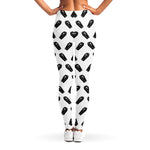 Black And White Coffin Pattern Print Women's Leggings