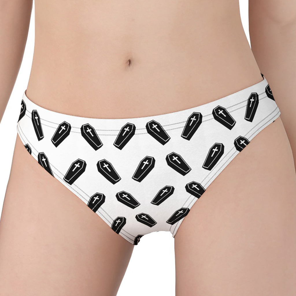 Black And White Coffin Pattern Print Women's Panties