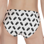 Black And White Coffin Pattern Print Women's Panties