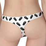 Black And White Coffin Pattern Print Women's Thong