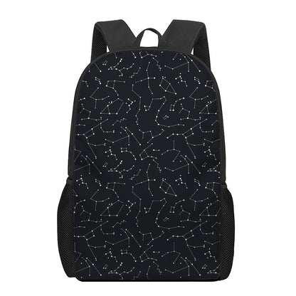 Black And White Constellation Print 17 Inch Backpack