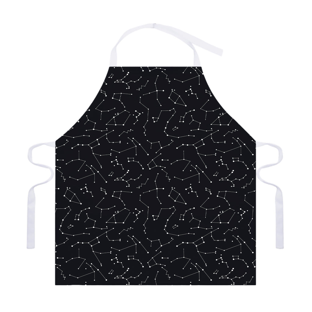 Black And White Constellation Print Adjustable Apron