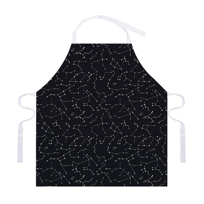 Black And White Constellation Print Adjustable Apron
