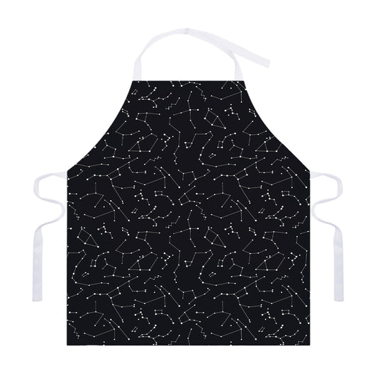 Black And White Constellation Print Adjustable Apron