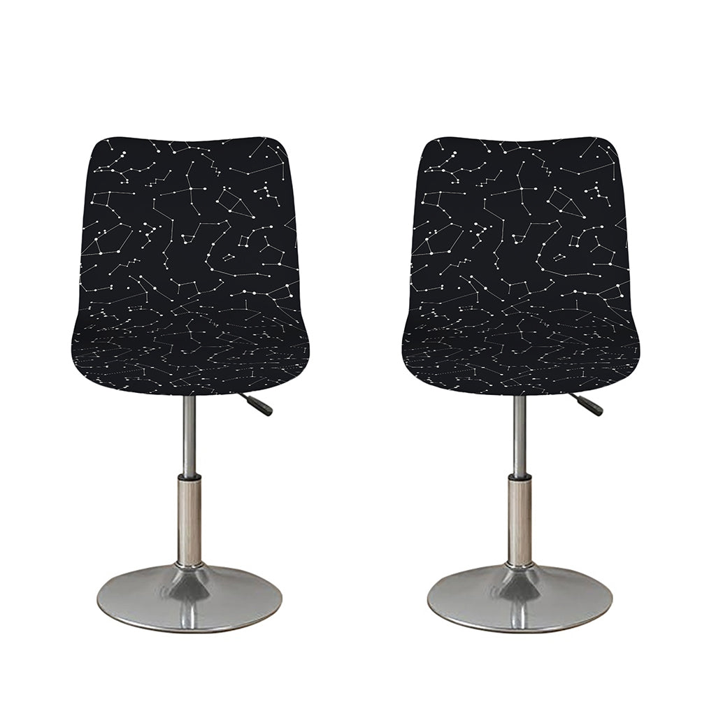 Black And White Constellation Print Bar Stool Covers