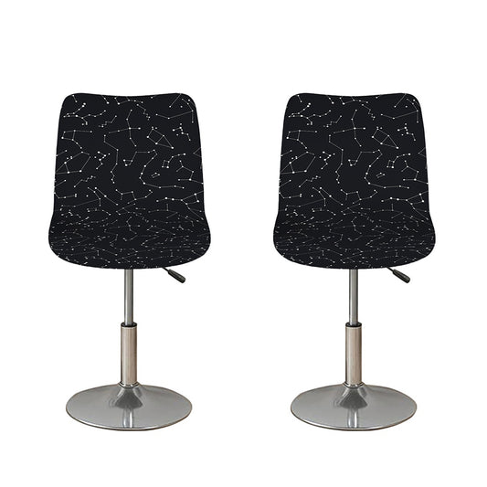 Black And White Constellation Print Bar Stool Covers