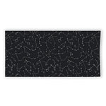 Black And White Constellation Print Beach Towel