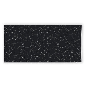 Black And White Constellation Print Beach Towel