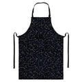 Black And White Constellation Print Bib Apron With Pocket