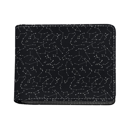 Black And White Constellation Print Bifold Wallet