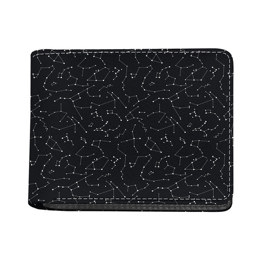 Black And White Constellation Print Bifold Wallet