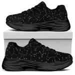 Black And White Constellation Print Black Chunky Shoes