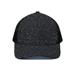 Black And White Constellation Print Black Mesh Trucker Cap