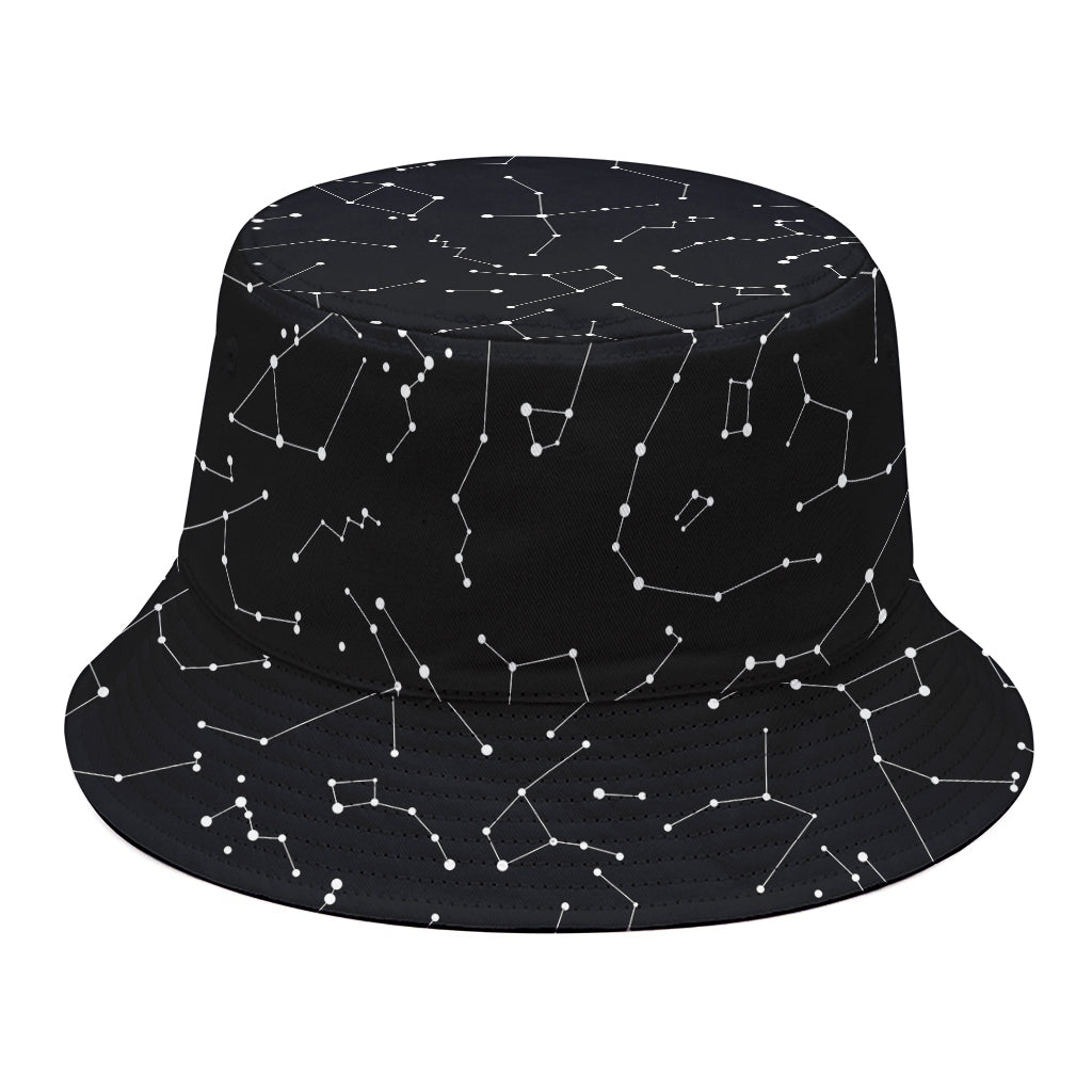 Black And White Constellation Print Bucket Hat