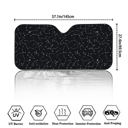 Black And White Constellation Print Car Windshield Sun Shade