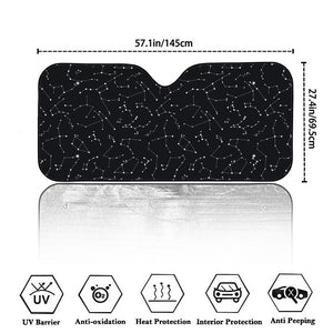 Black And White Constellation Print Car Windshield Sun Shade