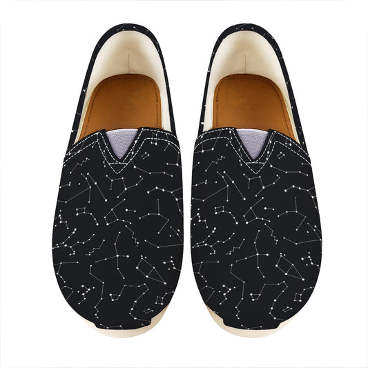 Black And White Constellation Print Casual Shoes