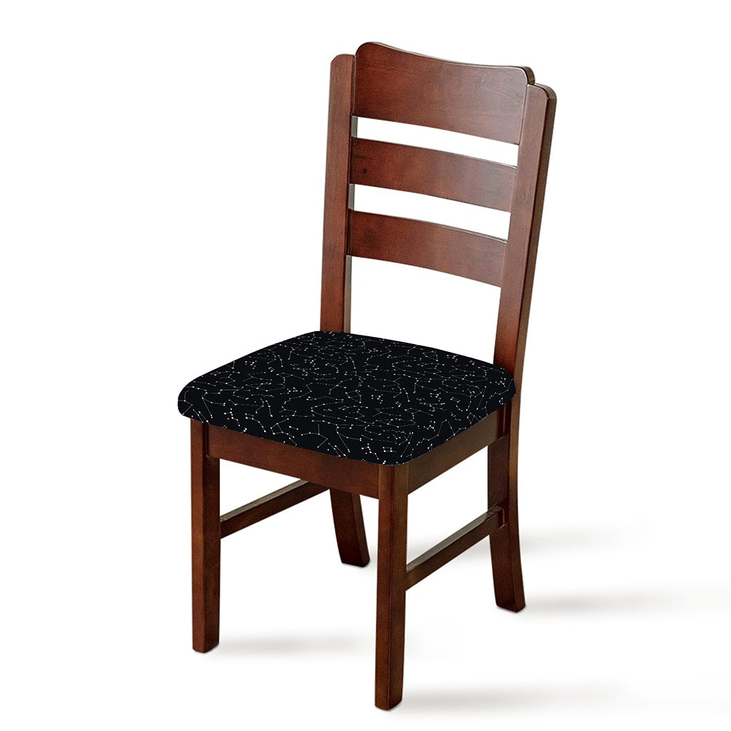 Black And White Constellation Print Chair Cushion Cover