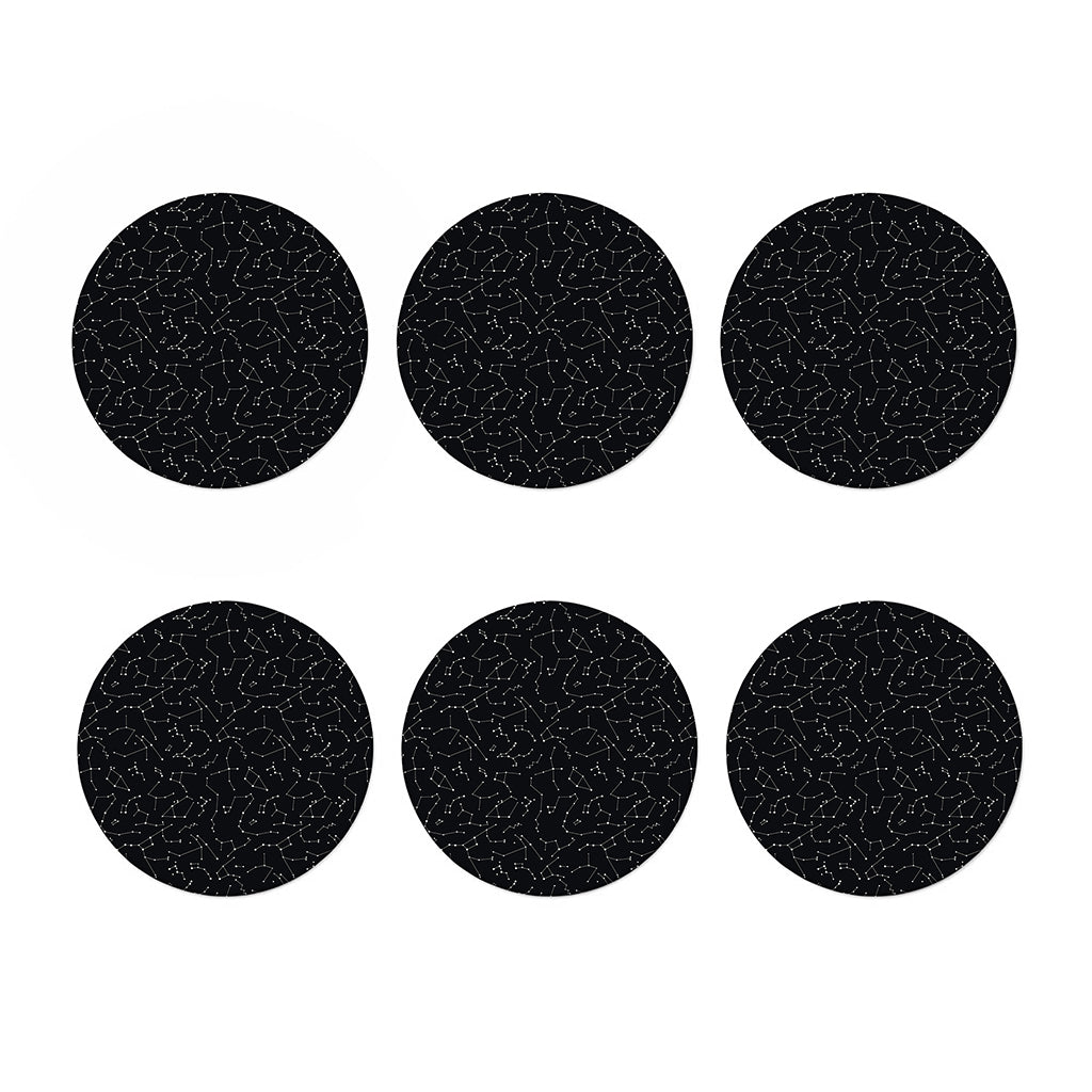 Black And White Constellation Print Coaster Set