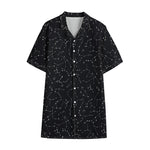 Black And White Constellation Print Cotton Hawaiian Shirt