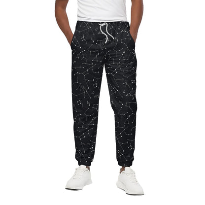 Black And White Constellation Print Cotton Pants