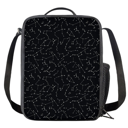 Black And White Constellation Print Crossbody Lunch Bag