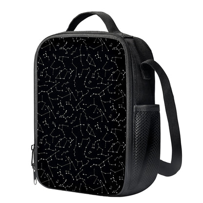 Black And White Constellation Print Crossbody Lunch Bag