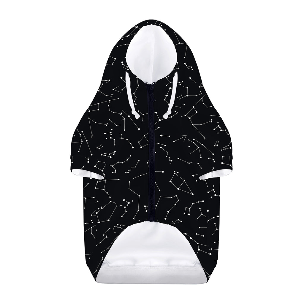 Black And White Constellation Print Dog Zip Up Hoodie