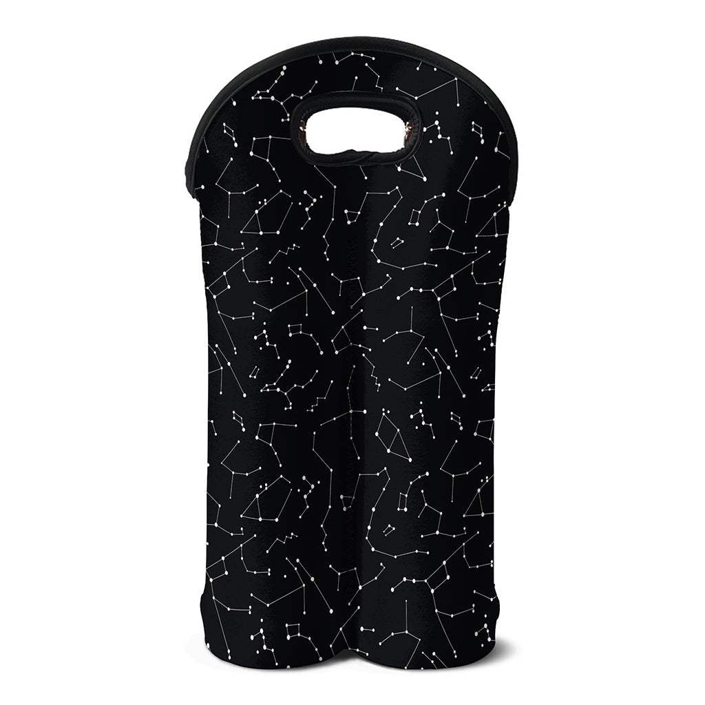 Black And White Constellation Print Double Neoprene Wine Tote