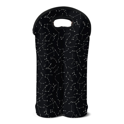 Black And White Constellation Print Double Neoprene Wine Tote