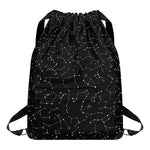 Black And White Constellation Print Drawstring Backpack