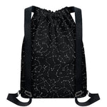 Black And White Constellation Print Drawstring Backpack