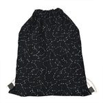 Black And White Constellation Print Drawstring Bag