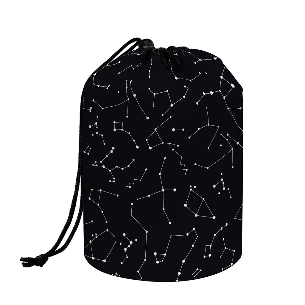 Black And White Constellation Print Drawstring Makeup Bag