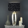 Black And White Constellation Print Drum Lamp Shade
