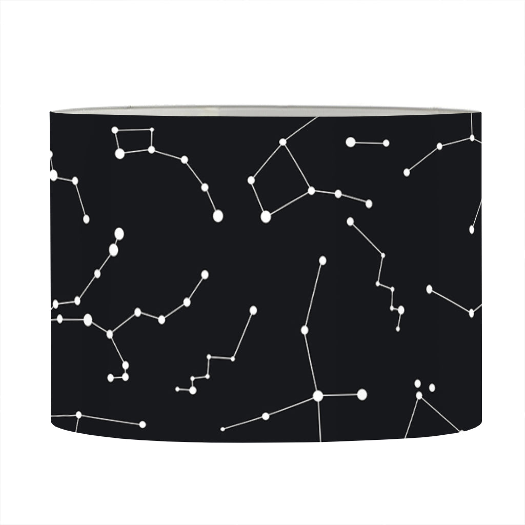Black And White Constellation Print Drum Lamp Shade