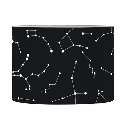 Black And White Constellation Print Drum Lamp Shade