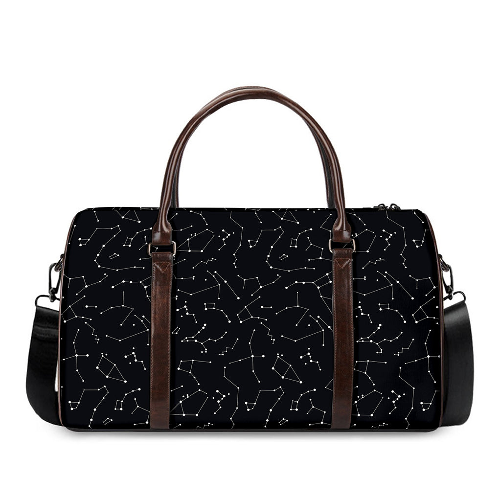 Black And White Constellation Print Duffle Bag
