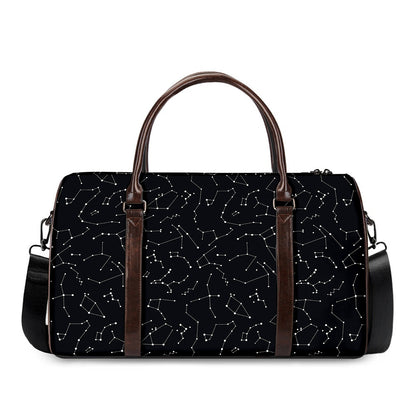 Black And White Constellation Print Duffle Bag