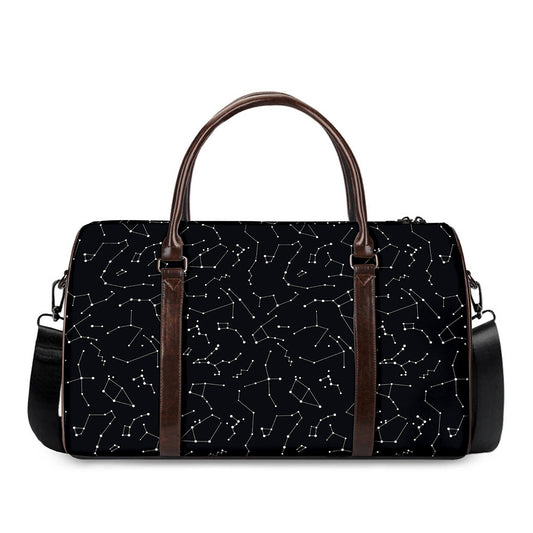 Black And White Constellation Print Duffle Bag