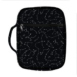 Black And White Constellation Print Front Pocket Bible Bag
