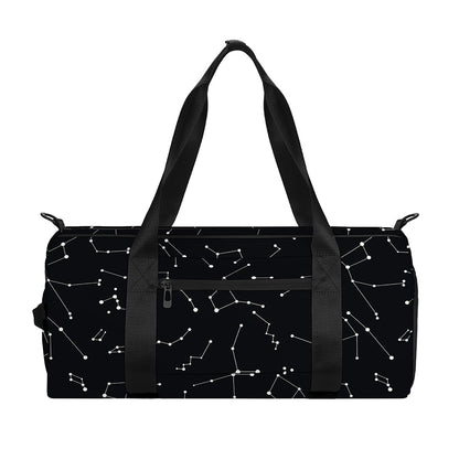 Black And White Constellation Print Gym Bag