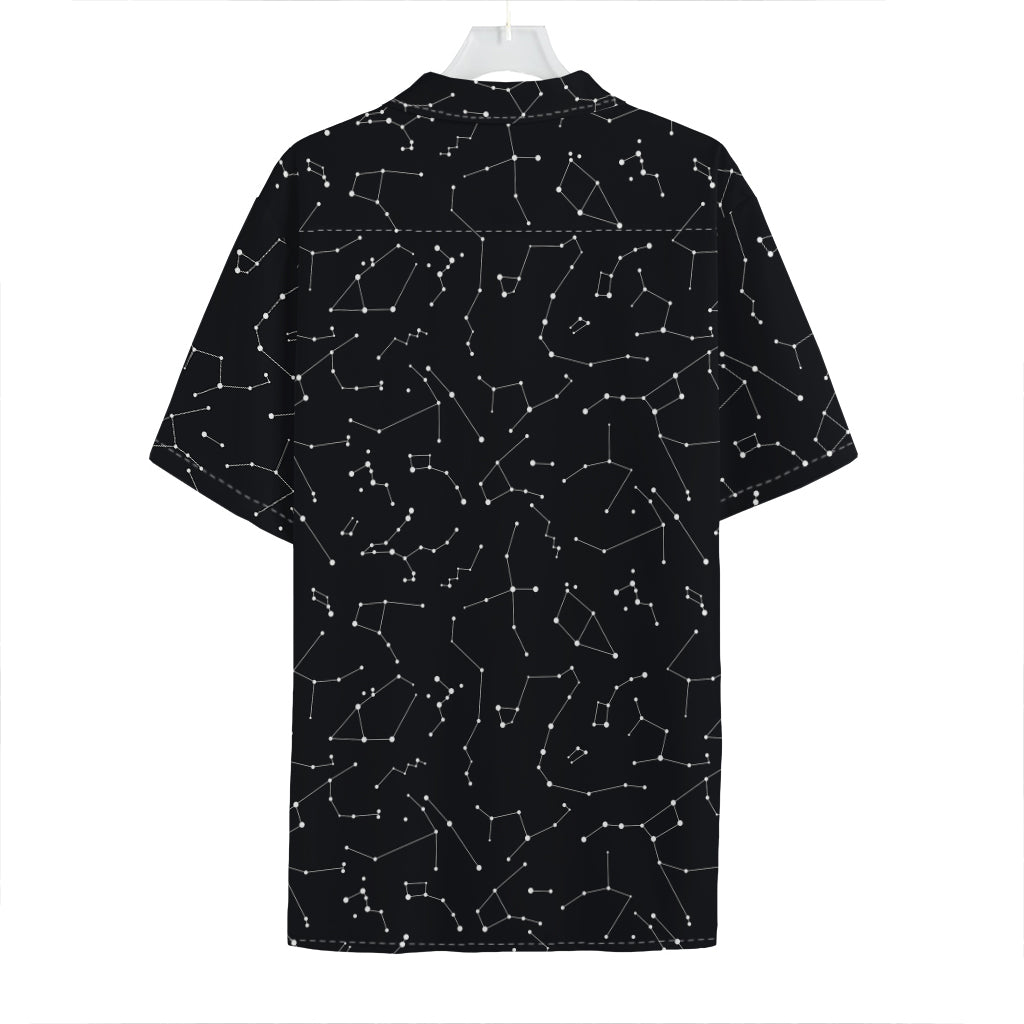 Black And White Constellation Print Hawaiian Shirt