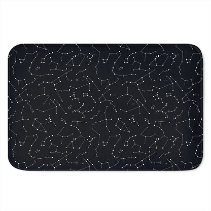 Black And White Constellation Print Indoor Door Mat