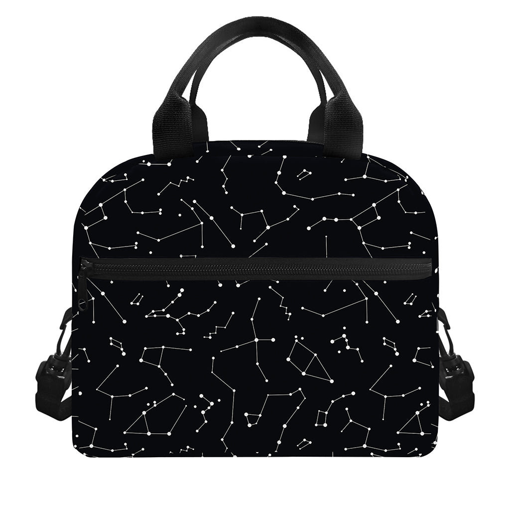 Black And White Constellation Print Insulated Lunch Bag