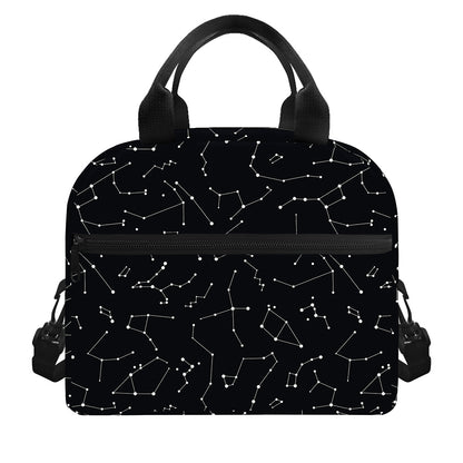 Black And White Constellation Print Insulated Lunch Bag