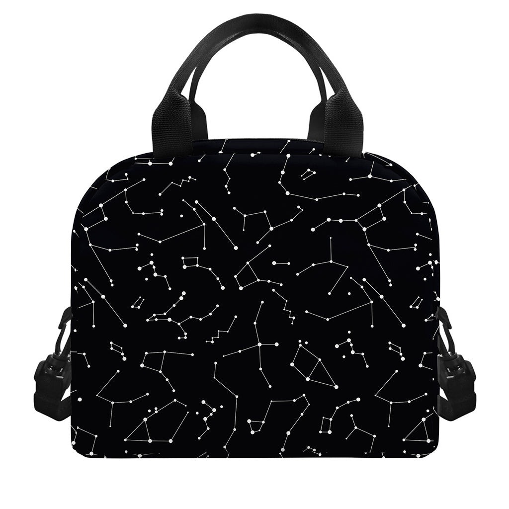 Black And White Constellation Print Insulated Lunch Bag