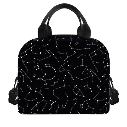 Black And White Constellation Print Insulated Lunch Bag