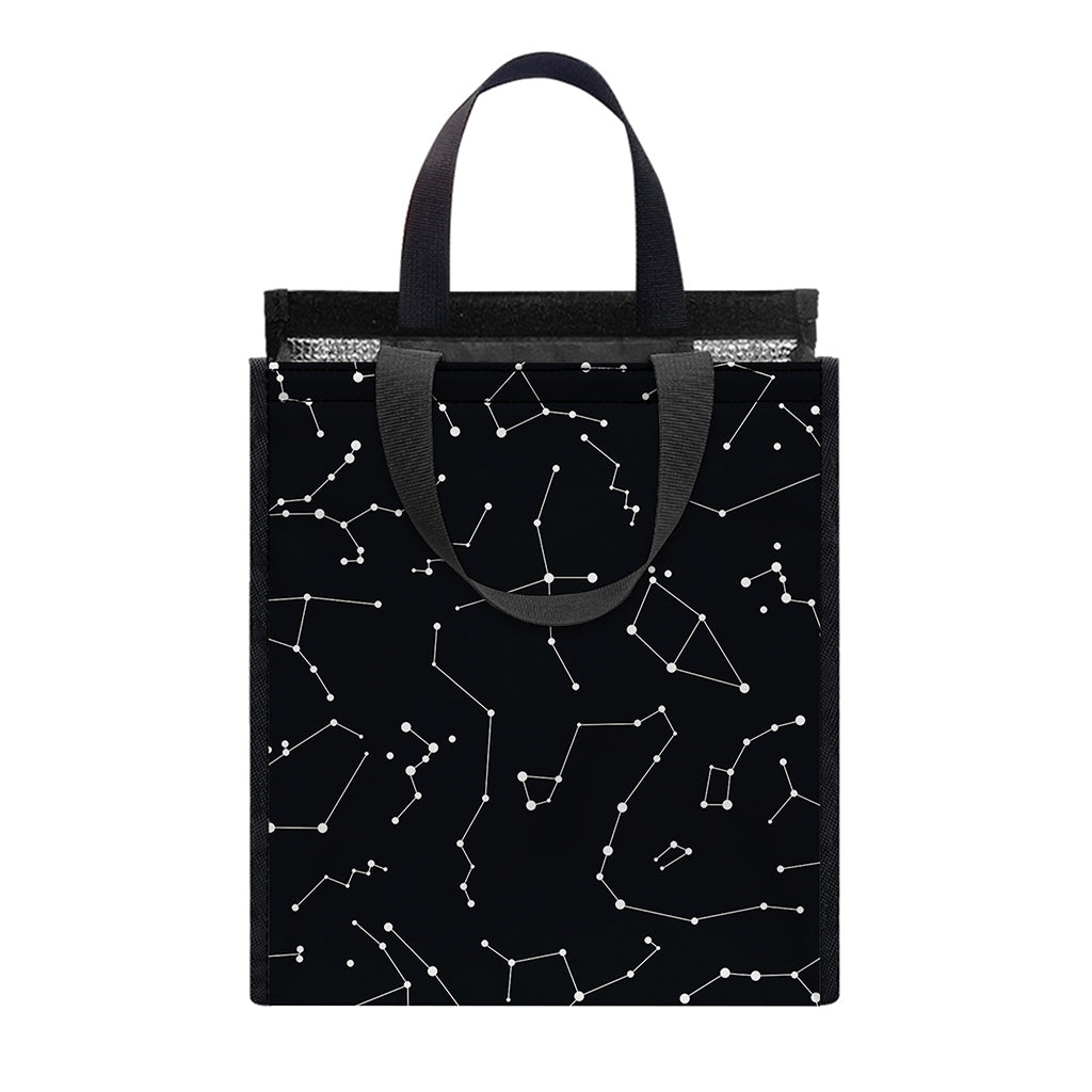 Black And White Constellation Print Insulated Lunch Tote