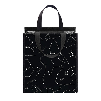 Black And White Constellation Print Insulated Lunch Tote